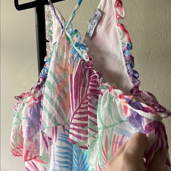 NWOT Ramy Brook Jules Multicolor Tropical Print Women's Halter Top - size Medium - Picture 9 of 13